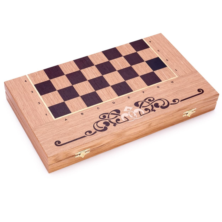 Шахматы + нарды резные "Венеция" дуб купить в Краснодаре