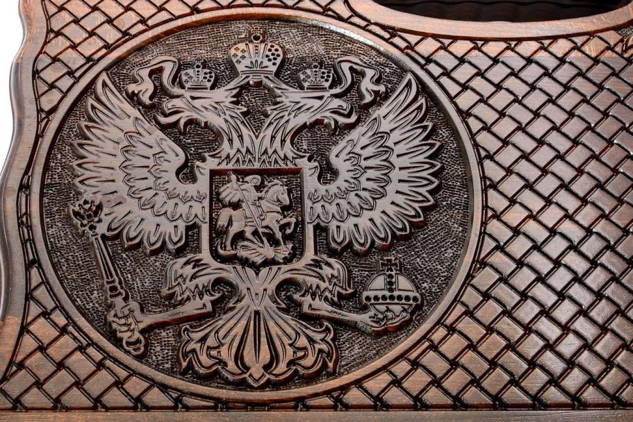 Нарды резные  "Герб России 3"  большие 60, Harutyunyan купить в Краснодаре