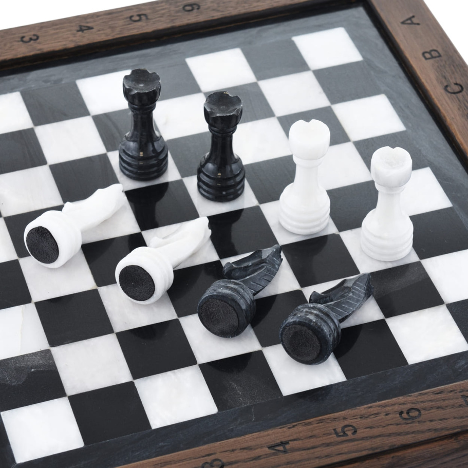 Шахматы из камня "Эпос" мрамор 30 купить в Краснодаре