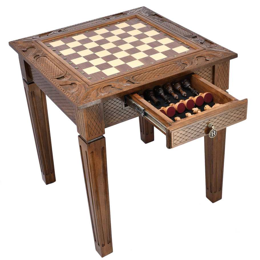 Стол ломберный Шахматы резные "Центурион" 60, Harutyunyan купить в Краснодаре
