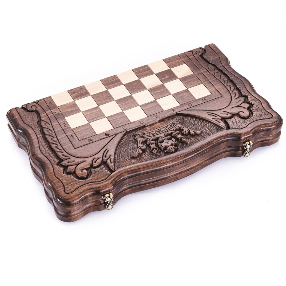 Шахматы + нарды резные "Корона" 40, Harutyunyan купить в Краснодаре