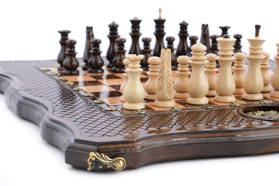 Шахматы + нарды резные "Флагман" 50, Harutyunyan купить в Краснодаре