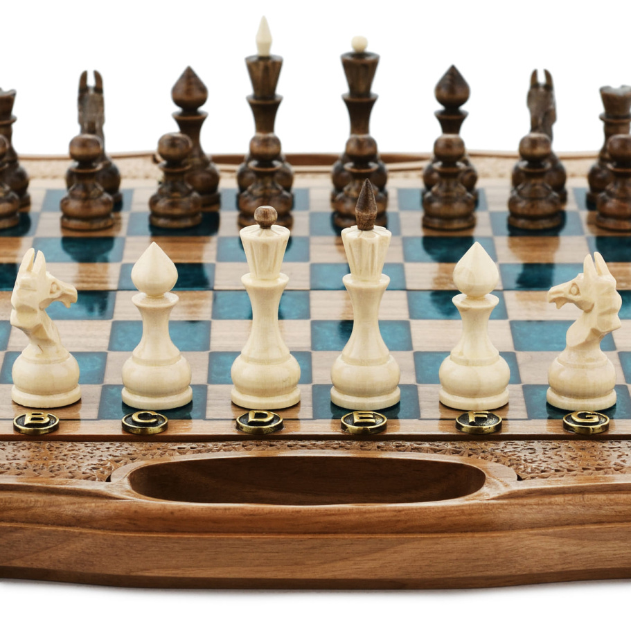 Шахматы + нарды резные "Топаз" 30 купить в Краснодаре