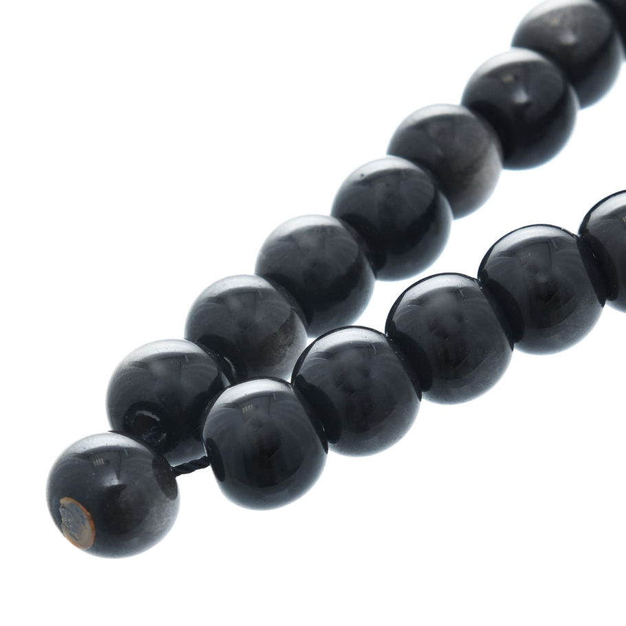 Четки с бусинами "Оскар" черный камень с лунным оттенком, Давыдов С. купить в Краснодаре