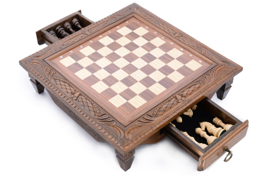 Шахматы резные в ларце "Дебют" 50, Harutyunyan купить в Краснодаре