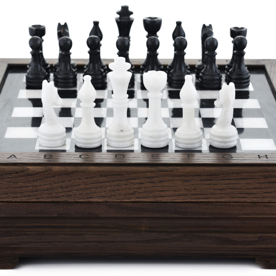 Шахматы из камня "Эпос" мрамор 30 купить в Краснодаре