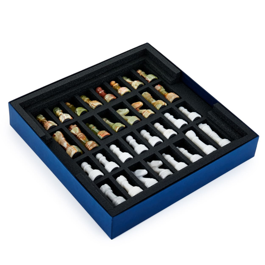 Шахматы каменные "Карфаген" мрамор и оникс 30 купить в Краснодаре