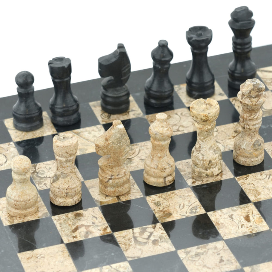 Шахматы из камня "Илион" мрамор и ракушечник 25 купить в Краснодаре