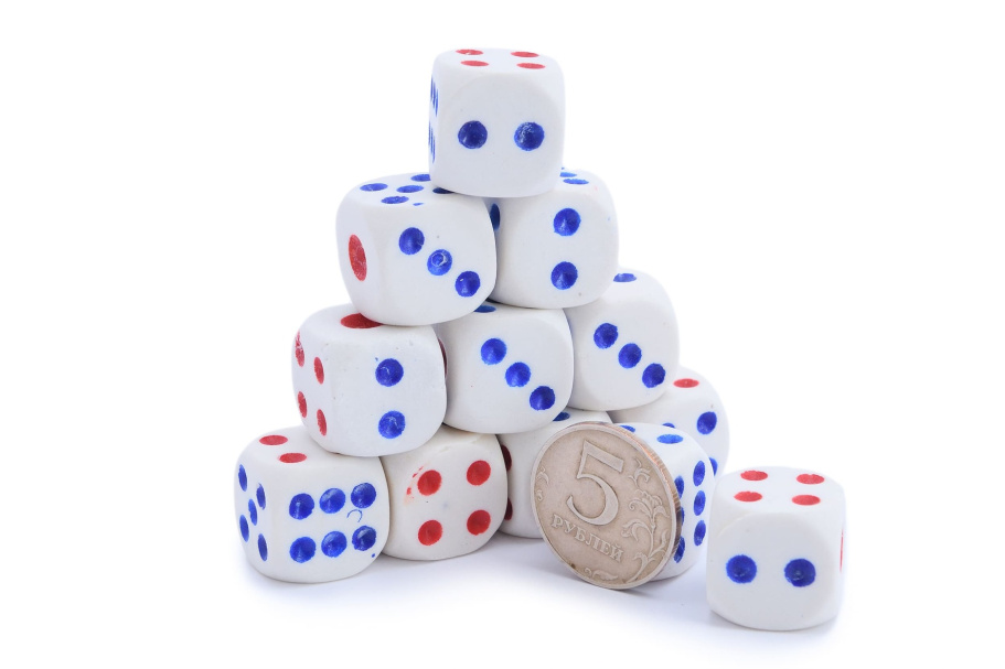 Кости игральные, пластик, белые 18 мм (2 шт), StartTime купить в Краснодаре Кости игральные, пластик, белые 18 мм (2 шт), StartTime купить в Краснодаре