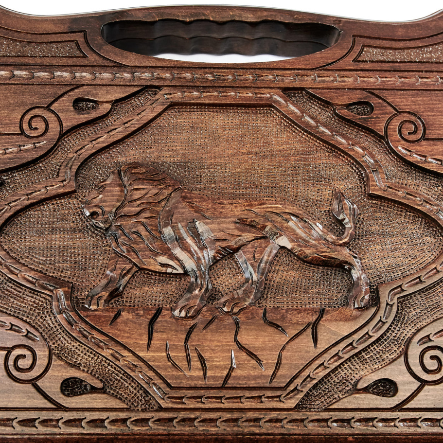 Нарды резные "Король Лев"  большие 60, Harutyunyan купить в Краснодаре